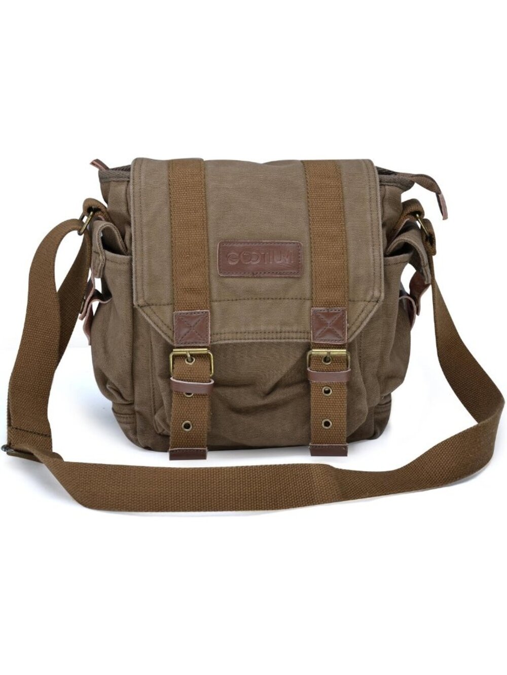 Vintage Canvas Messenger Bag - Small Crossbody Satchel Purse for Everyday Use
